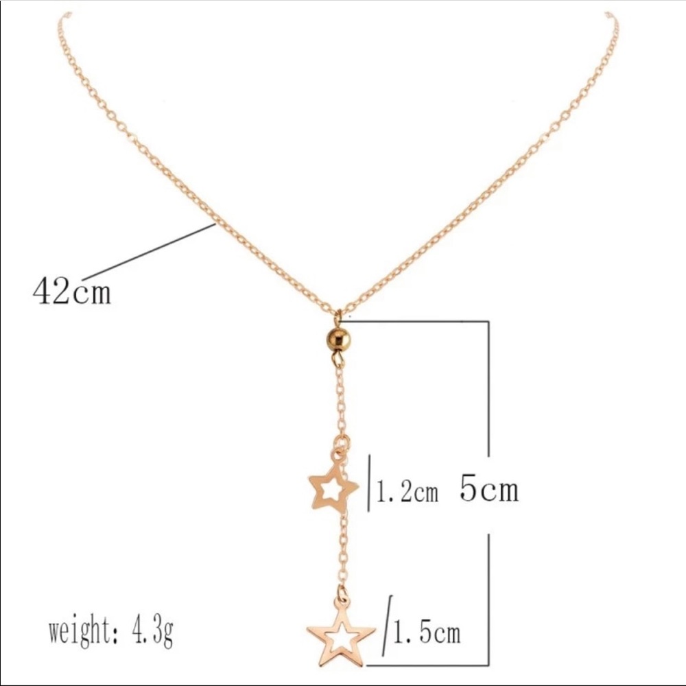 New Bohemian Ethnic Long Tassel Gold Star Pendant - Picture 4 of 4